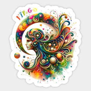 Virgo Surrealist Zodiac Maiden Sticker